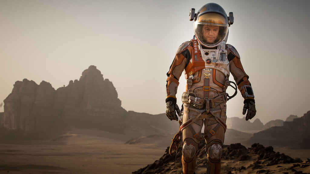 Matt Demon walking "on Mars" in The Martian