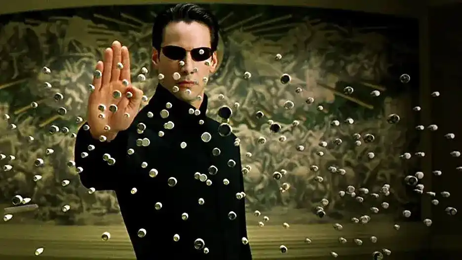 Neo stopping bullets in The Matrix