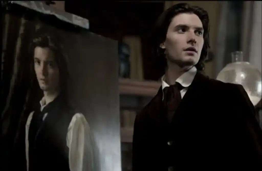 Dorian and his portrait, from the movie Dorian Gray (2009)
